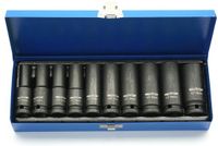 Adler AD-10D - Lange Slagmoersets - Chroom-vanadiumstaal - 10 stuks - Koffer