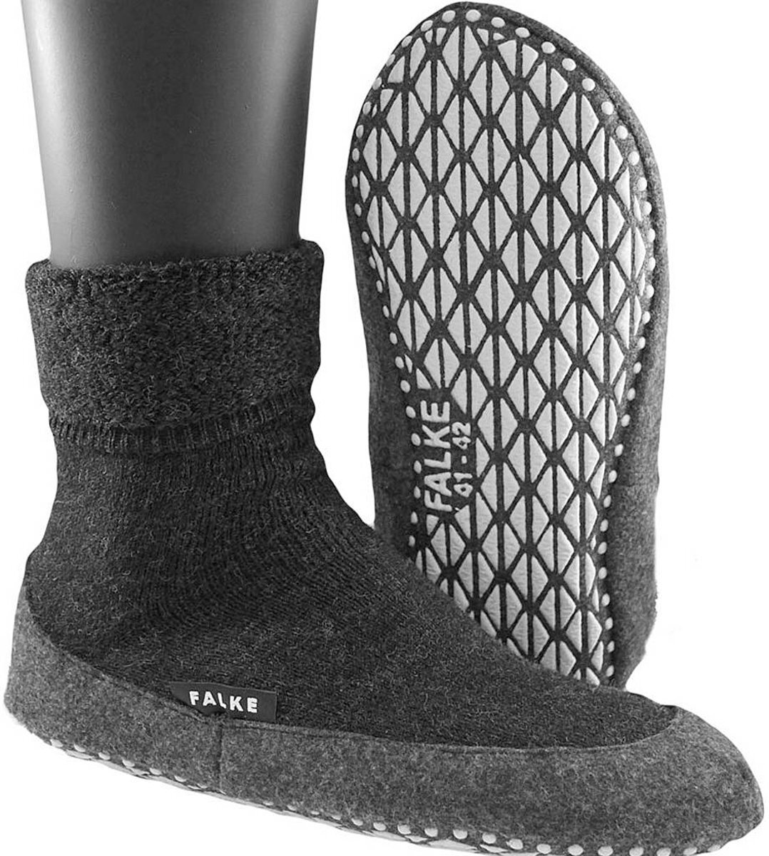 Falke Cosyshoe Homesocks Heren Antraciet Maat 4142