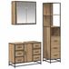 vidaXL Badezimmerschrank-Set, 3-teilig, Artisan-Eiche, 80 x 33 x 60 cm