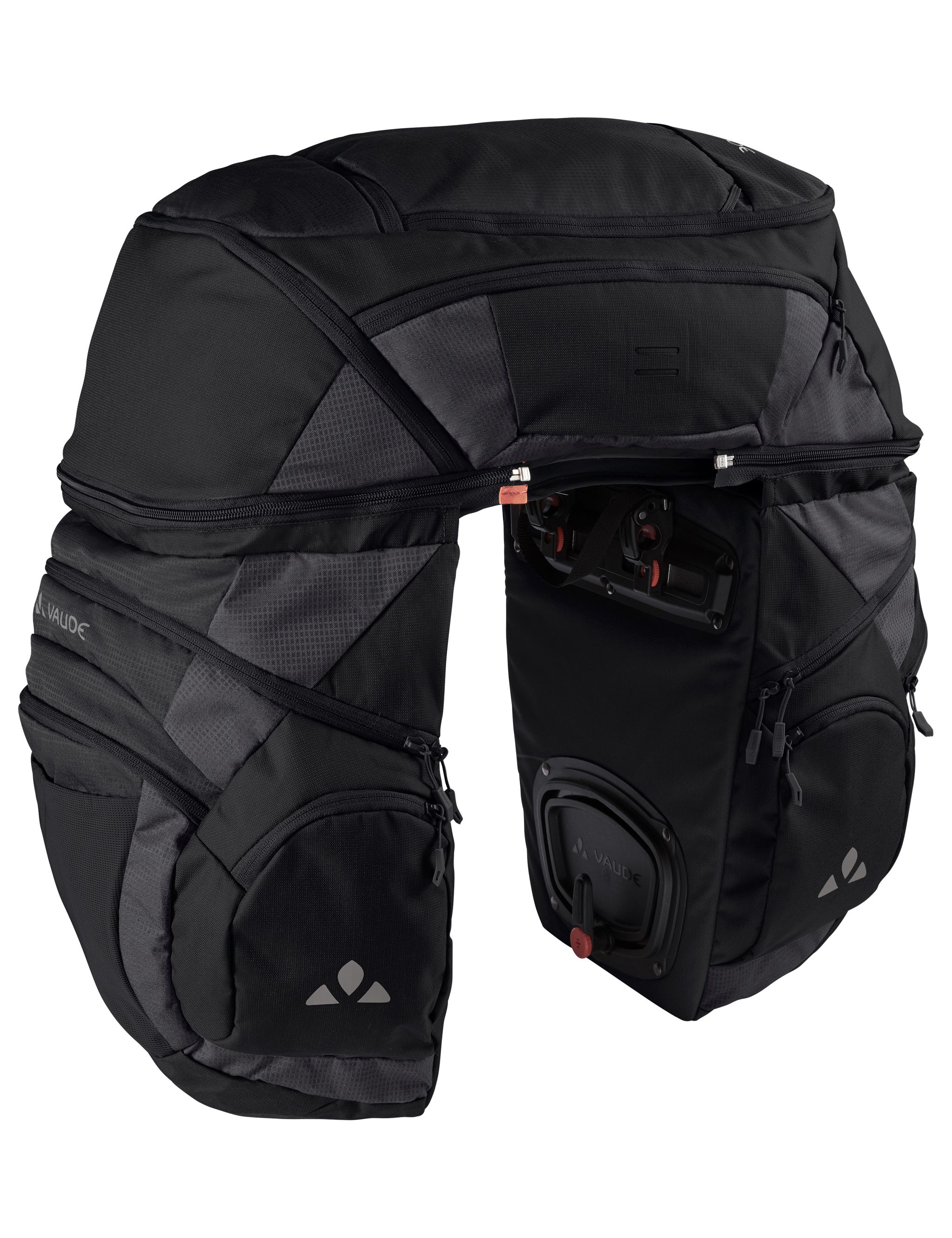Vaude Karakorum Pro Dubbele Fietstas - Zwart - 68L - Achter - Inclusief regenhoes
