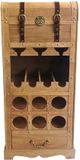 Vente-unique Étagère à bouteilles avec rangement en pin et MDF - L43 x H100 cm - Naturel - CAVINA