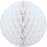 Merkloos Papieren kerstballen - wit - 10 cm - kerstversiering voor kerstboom