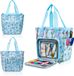 Sac de rangement de fil Icecat, Sac de rangement de fil portable, Grande capacité, Organisateur de crochet, Crochets et aiguilles de crochet, Pelotes de fil (Honeybee)