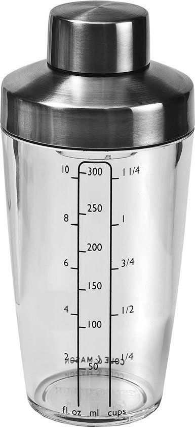 Cole & Mason Salade Dressing Shaker, 300 ml, Transparant/Zilver