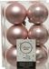 Decoris Boules de Noël - 48 pièces - Rose clair - 6 cm - Plastique