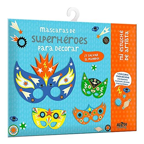 Auzou Creatif - Mi kunstenaars-etui: Superhelden-maskers om te decoreren, meerkleurig (XOU-9500814)