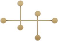 CaliCosy Wandkapstok met 6 haken, zwart metaal, H60 cm