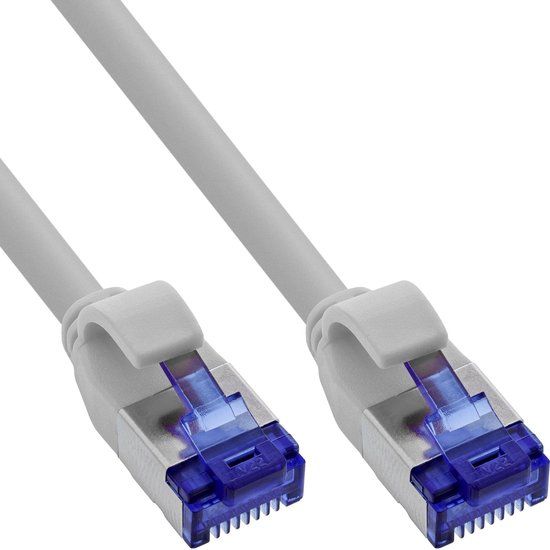 InLine SFTP CAT6a slimline flexibele netwerkkabel | TPE LSZH | grijs | 20 meter
