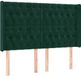 vidaXL Hoofdbord met randen fluweel donkergroen 147x16x118/128 cm