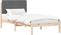 vidaXL Bedframe met gestoffeerd hoofdeinde, donkergrijs, 100 x 200 cm