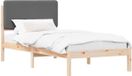 vidaXL Bedframe met gestoffeerd hoofdeinde, donkergrijs, 100 x 200 cm