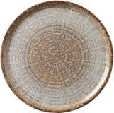 HENDI Pizzabord – Geglazuurd porselein – Aardse kleuren – Ø310 mm – Vaatwasmachinebestendig