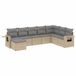 vidaXL Loungeset met kussens, polyrattan, beige
