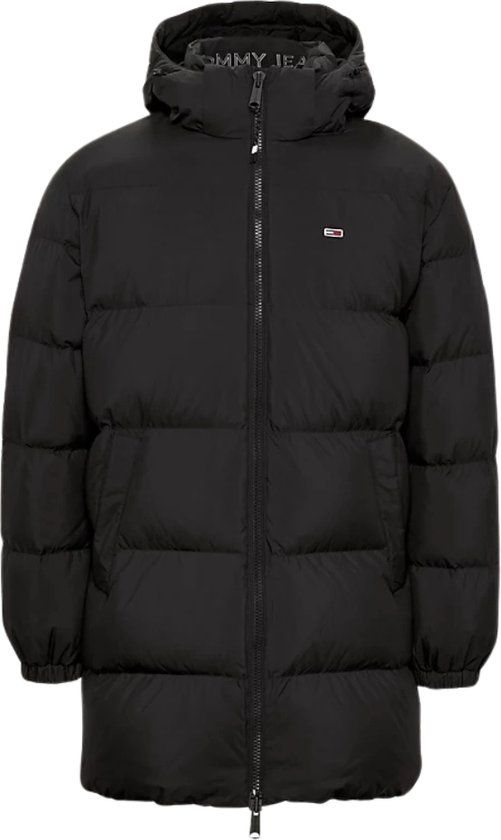 Tommy Jeans Casual Pufferjack Lang Heren - Zwart - Maat L