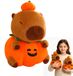 Capybara Peluche avec Déguisement Citrouille, 25 cm