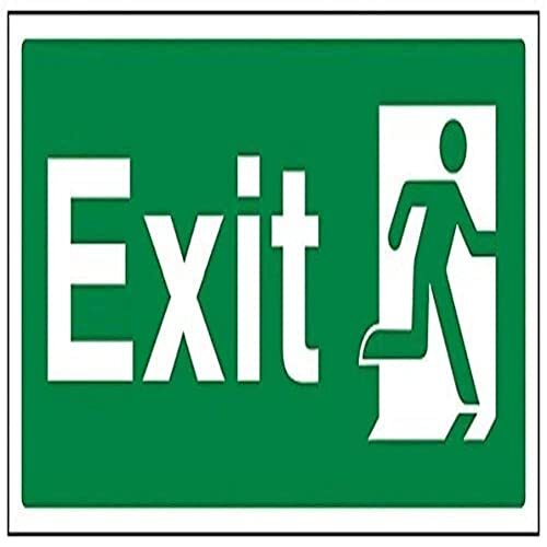 V Safety VSafety 21009AY-R Safe Condition Exit Sign, Final Exit Man Rechts, Landschap, 1 mm Rigid Kunststof, 300 mm x 150 mm, Groen