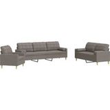 Maison Exclusive - Ensemble de canapés 3 pièces avec coussins décoratifs en tissu taupe