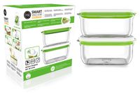 Omgoods - Boîtes de conservation sous vide, 1440 ml, lot de 2, blanc et vert