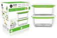 Omgoods - Boîtes de conservation sous vide, 1440 ml, lot de 2, blanc et vert