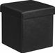 Unyqoos Siège pliant boîte de rangement imitation cuir noir 300 kg