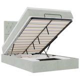 vidaXL Ottoman bed met matrassen en LED's 80x200cm fluweel lichtgrijs