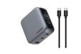 Verbatim Mini GaN Oplader 100W met display - 3 poorten USB-C oplader, power adapter 2× USB-C & 1× USB-A, snellader meervoudige stekker voor MacBook, laptop, iPad, iPhone 17, Samsung- EU, UK, VS