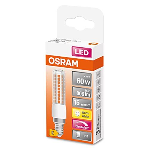 OSRAM Lamps OSRAM LED SPECIAL T SLIM DIM / LED lamp: E14, dimbaar, 7 W, vervanger voor 60 W, helder, warm wit, 2700 K Verpakking van 6