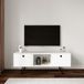 Meuble TV, blanc, 120x50x35 cm, mélamine, 18 mm d'épaisseur, avec étagères