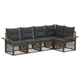 vidaXL Tuinbank - Set - 5 - st - Grijs - poly - rattan