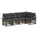 vidaXL Tuinbank - Set - 5 - st - Grijs - poly - rattan