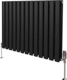 MonsterShop Monster Group BV Ovale kolomradiator & trv chroomkranen - zwart - 600x780mm - 3489 btu