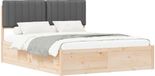 vidaXL Bedframe met Gevoerde Hoofdbord Donkergrijs 160 x 200 cm