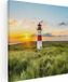 Artaza Canvas Schilderij Vuurtoren met Zonsopgang op een Eiland - 60x60 - Canvas Print