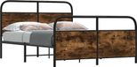 Maison Exclusive - Lit en métal sans matelas, chêne fumé, 137x190 cm