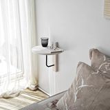 Stijlvolle wandplank, 35 x 35 cm, 100% massief hout en metalen frame, zwart en wit, perfect voor moderne woondecoratie en organisatieruimtes