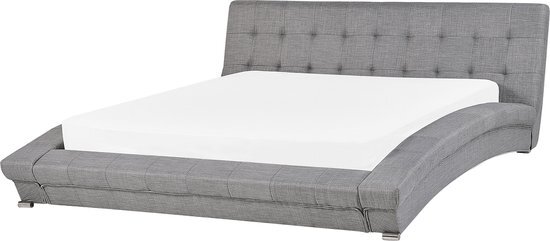 LILLE - Tweepersoonsbed - Grijs - 160 x 200 cm - Polyester