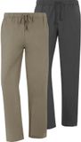 Jan Vanderstorm herren Broek, Set Van 2 - 56 - zwart - Plus Size