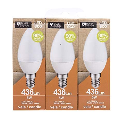 SILVER ELECTRONICS Eco LED-gloeilamp E14 3000K 436lm - 3 stuks