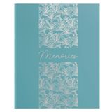 Exacompta 47091E Titanium Guestbook - Large Vertical 27 x 22 cm - Soft Touch Paper Cover - Memories Inscription - Silver Disc - 100 Plain White Pages - Turquoise