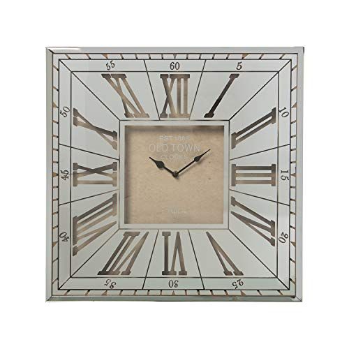 DRW Wandklok - Vierkant - Spiegel - Verschillende Kleuren - 48,5 x 4,2 x 48,5 cm