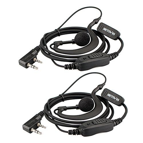 Retevis Retevis RE3120 Walkie Talkie Oortje 2-pins C-type headset compatibel met Walkie Talkie RT24 RT22 RT27 eSynic Baofeng UV-5R BF-88E BF-888S Tyhbelle Kenwood (2 stuks)