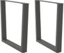 Pieds de table à manger 2 pcs forme en V 80x(72-73,3) cm acier anthracite