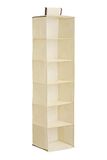Premier Housewares 6 secties crème hangende kledingorganizer, polyester, crème, 28x28x120