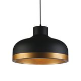 GTV hanglamp plafondlamp GOLDI, AC220-240V0, 50/60Hz, 1*E27, IP20, DURCHM. 30 CM, afzonderlijk, zwart/goud, moderne stijl, OS-GOLD1-11-DEC