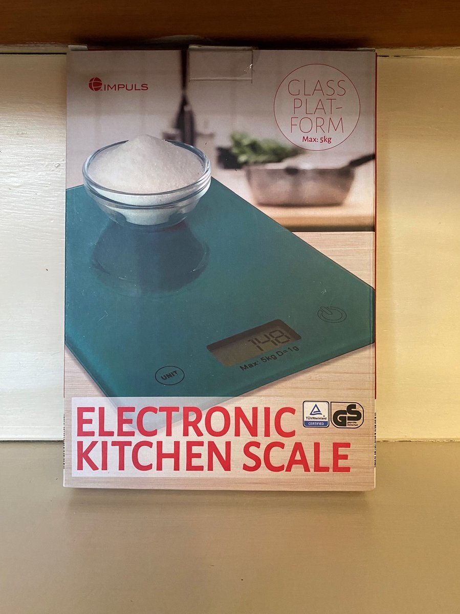 Impuls Digitale Precisie Keukenweegschaal - Glazen weegplatform - Tot 5kg - Blauw