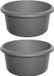 Whitefurze Bassin de lavage - 2x - 8 litres - gris - 30 x 30 x 11 cm