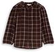 Tom Tailor Seersucker-blouse met ruitjespatroon - Maat 40 - java dark brown check