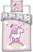 Peppa Pig dekbedovertrek Peppa Pig 140 x 200 cm roze/wit - Katoen