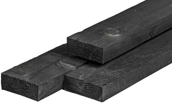 Merkloos Tuindeco Ligger douglas zwart geimpregneerd 5,0x15,0x300 cm