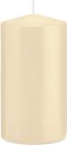 Trend Candles Cilinderkaars/stompkaars - cremewit - 8 x 15 cm - 69 branduren